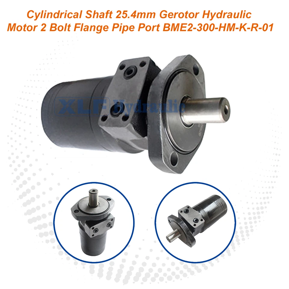 25.4mm Cylindrical Shaft Gerotor Motor - BME2-300-HM-K-R-01 2 Bolt Flange