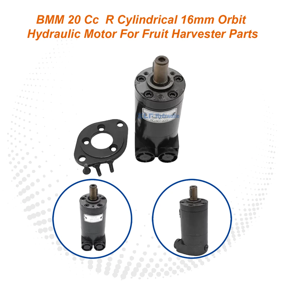 BMM 20cc Orbit Hydraulic Motor | Cylindrical Flange, 16mm Shaft | For Fruit Harvester Parts