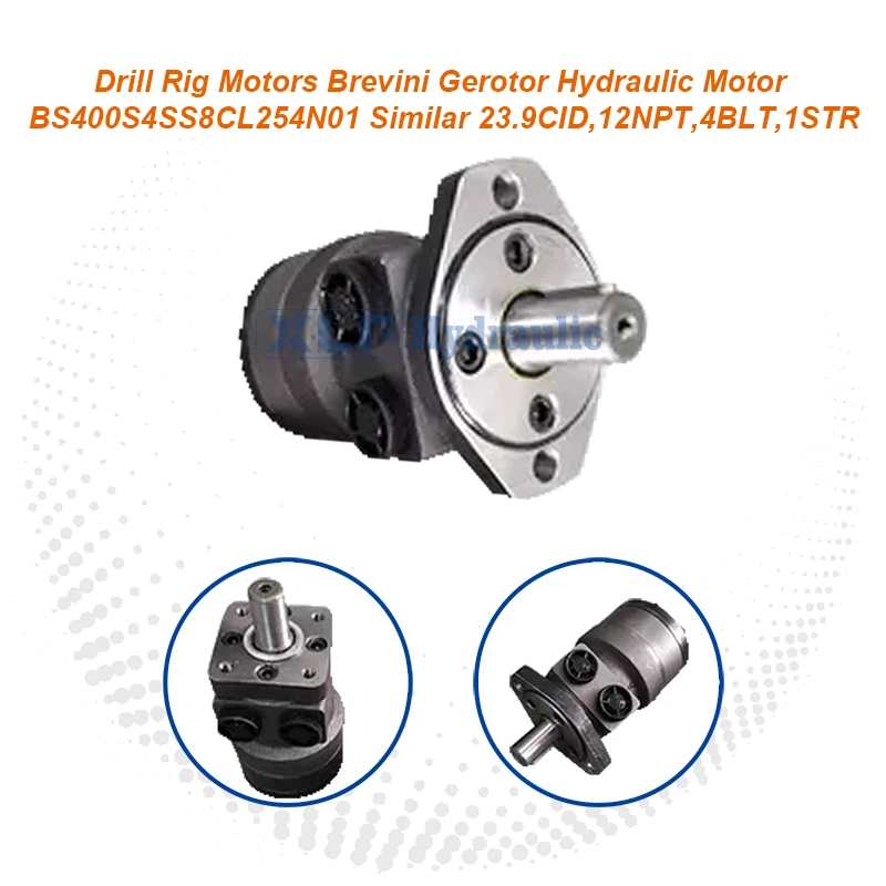 Brevini BS400S4SS8CL254N01 Gerotor Hydraulic Motor - 23.9CID 1/2NPT Drill Rig Motor