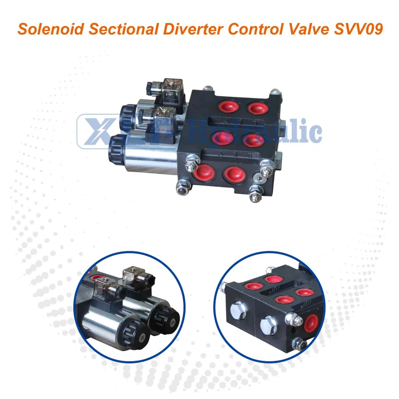 Flanged Solenoid Sectional Diverter 2 Spool Directional Control Valve SVV09