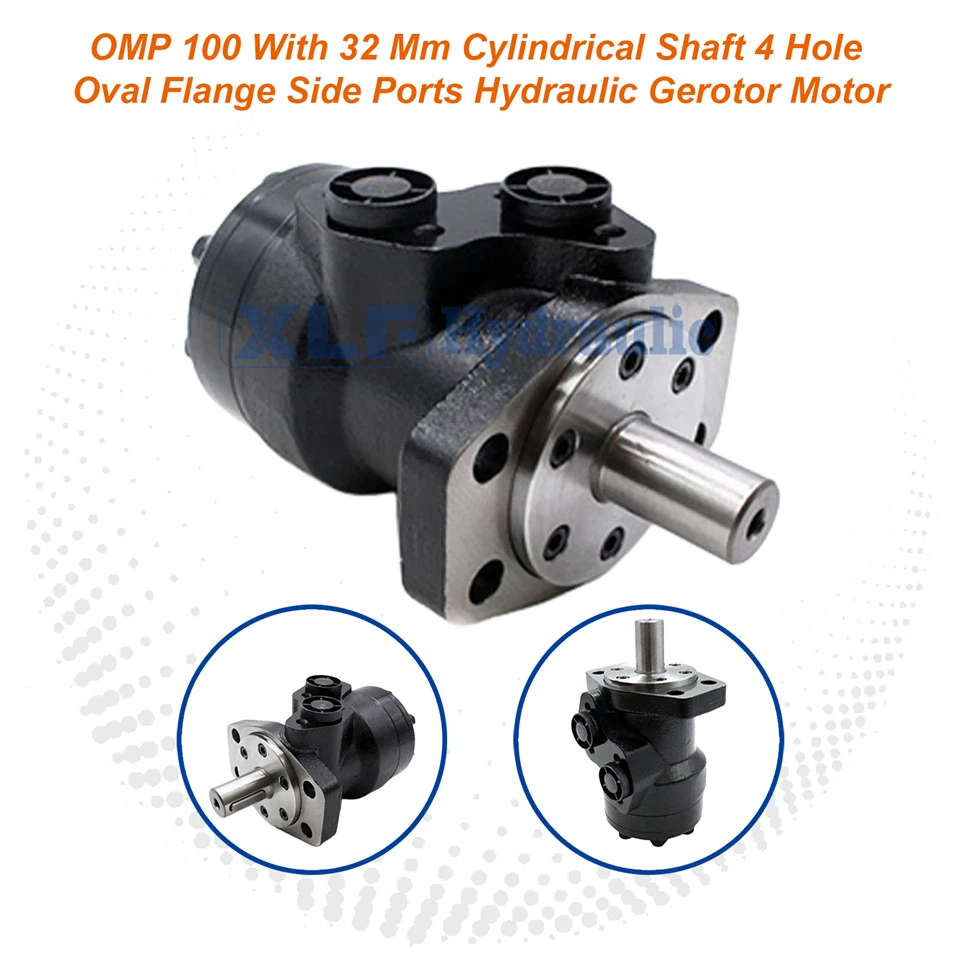 Hydraulic Gerotor Motor OMP 100 | 32mm Cylindrical Shaft 4 Hole Oval Flange