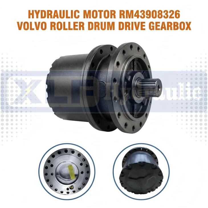 Hydraulic Motor RM43908326 Volvo Roller Drum Drive Gearbox SD115, SD115b/SD135b, SD115D/SD115f, SD116dx/SD116f, SD122, SD135