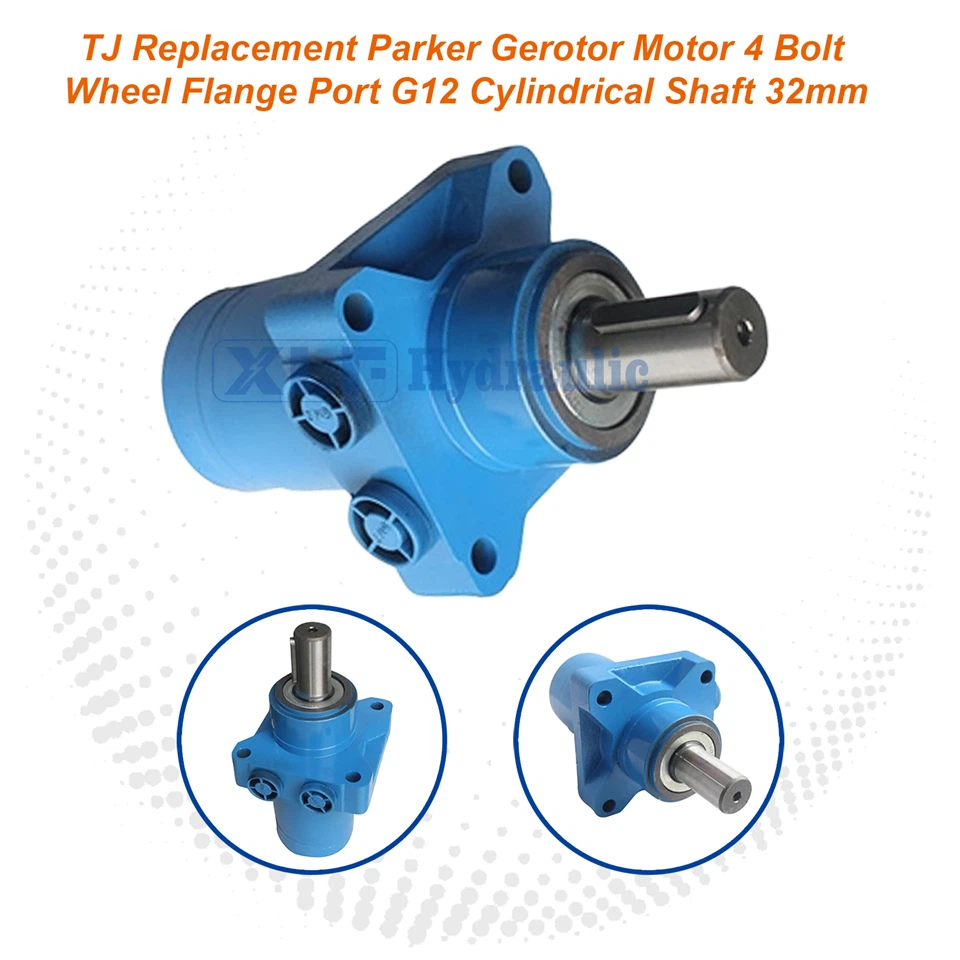 Parker BMJ-295-WDB Gerotor Motor - Replacement With 4-Bolt Flange, G12 Port & 32mm Cylindrical Shaft