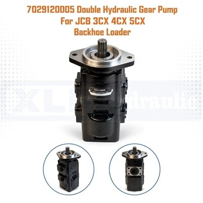 7029120005 Double Hydraulic Gear Pump For JCB 3CX 4CX 5CX Backhoe Loader