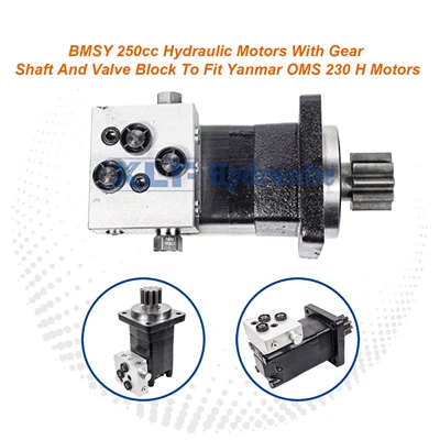 BMSY 250cc Hydraulic Motor With Gear Shaft And Valve Block Compatible With Yanmar OMS 230 H Motors