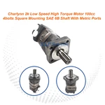 Char-Lynn 2K LSHT Hydraulic Motor 100cc 4-Bolt Square Mount SAE 6B Shaft Metric Ports