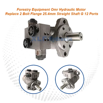OMR Hydraulic Motor For Forestry Equipment - 2 Bolt Flange 25.4mm Shaft G12 Ports