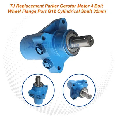 Parker BMJ-295-WDB Gerotor Motor - Replacement With 4-Bolt Flange, G12 Port & 32mm Cylindrical Shaft